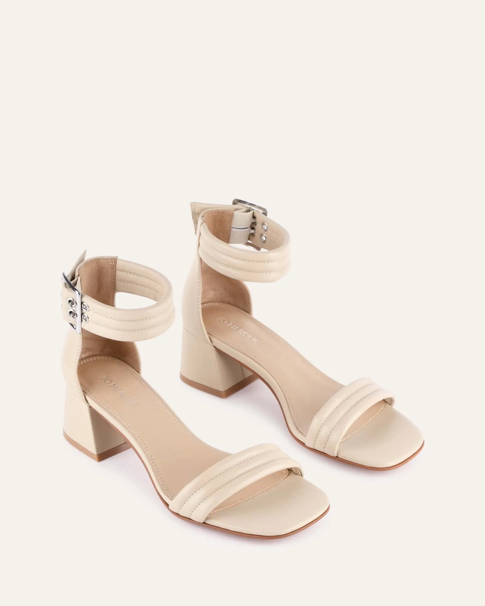 LYRIC MID HEEL SANDALEN SAND LEDER