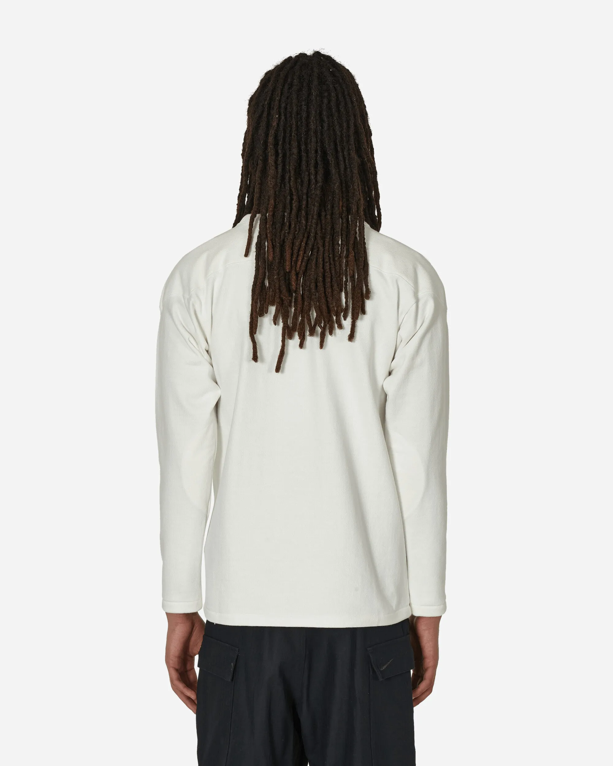In Japan hergestelltes Crewneck Langarm T-Shirt Weiß
