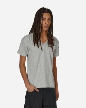 In Japan hergestelltes V-Ausschnitt T-Shirt in Oxford Grau