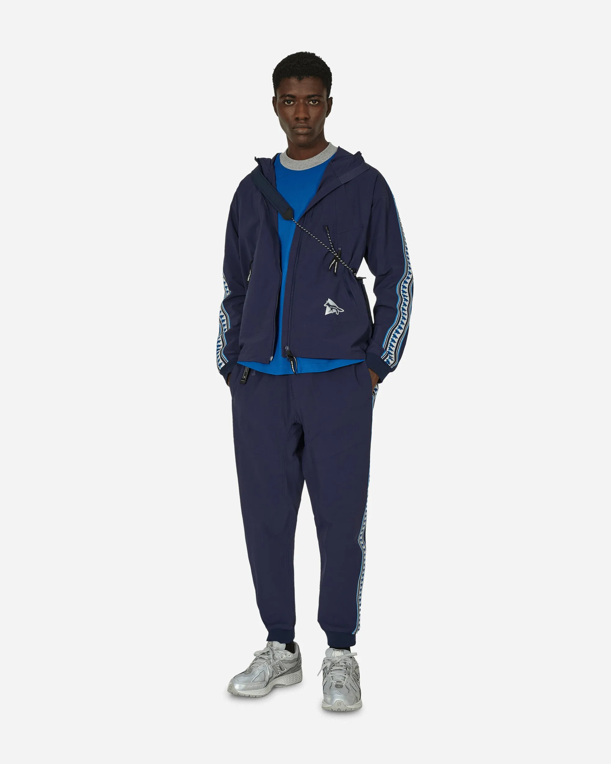 Maison Kitsuné Ringer Baumwoll-T-Shirt Blau