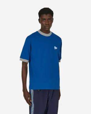 Maison Kitsuné Ringer Baumwoll-T-Shirt Blau