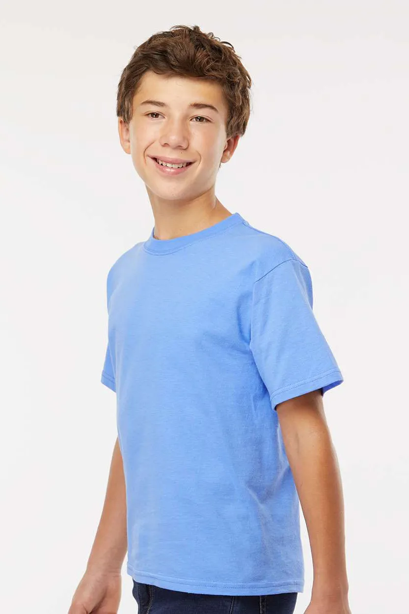 M&O Youth Gold Soft Touch Kurzarm Rundhals T-Shirt - Carolina Blau