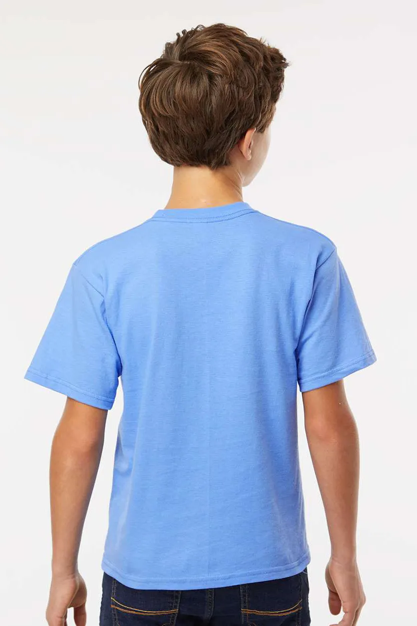 M&O Youth Gold Soft Touch Kurzarm Rundhals T-Shirt - Carolina Blau