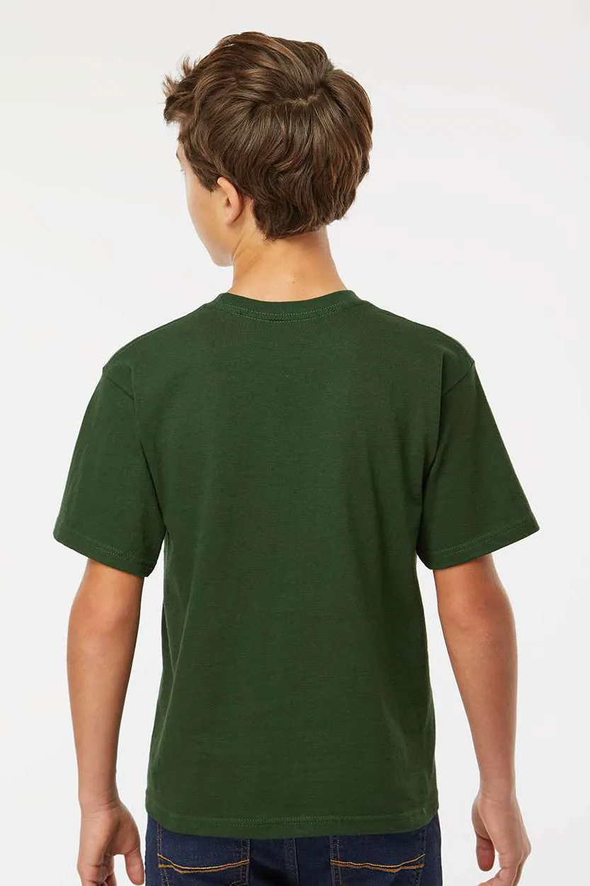 M&O Youth Gold Soft Touch Kurzarm Rundhals T-Shirt - Waldgrün