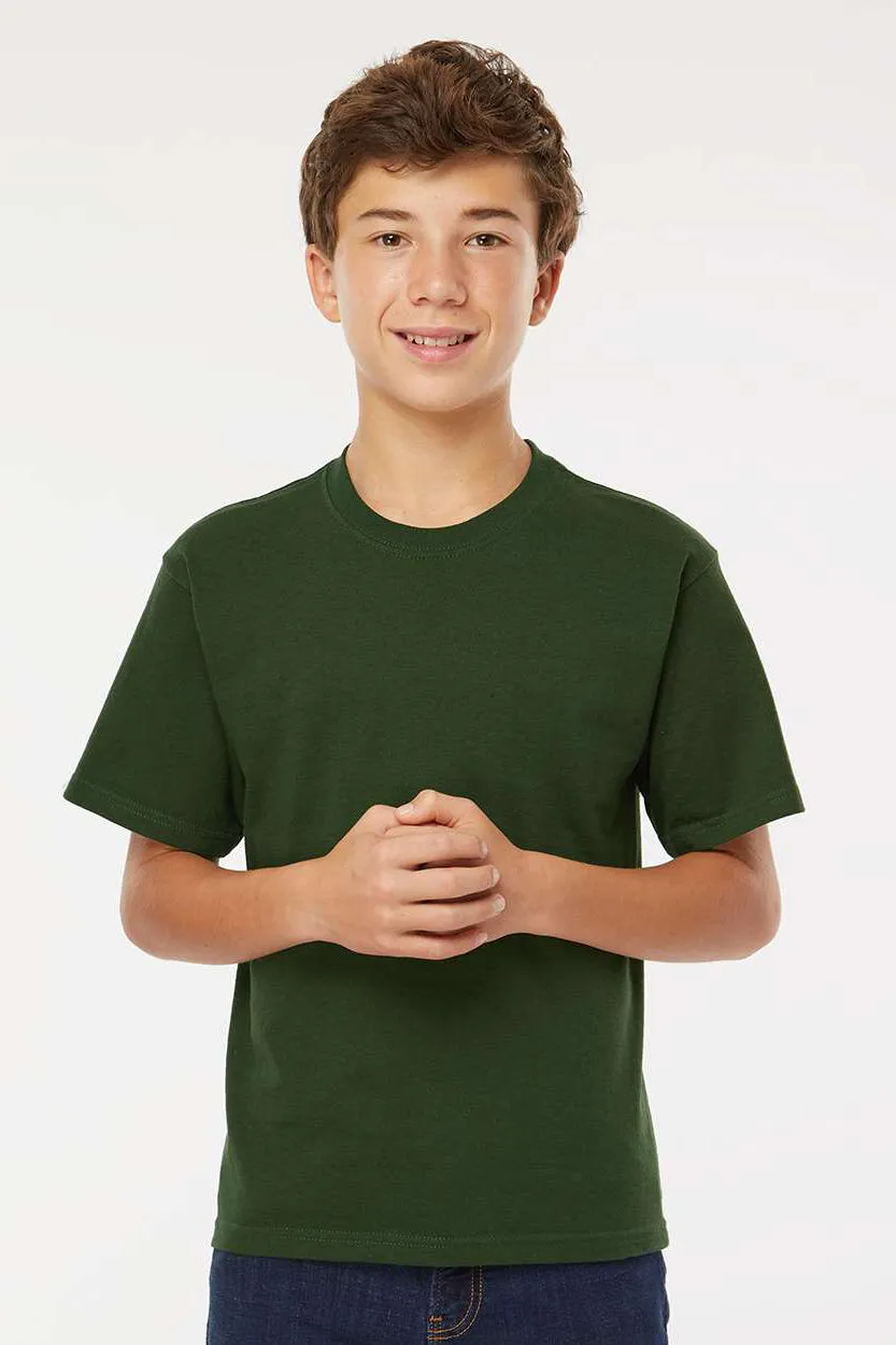 M&O Youth Gold Soft Touch Kurzarm Rundhals T-Shirt - Waldgrün
