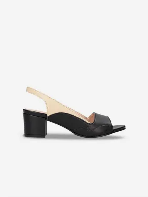 Mara Damen Vegane Apfel-Leder Slingback Pumps | Schwarz