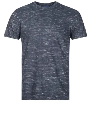 Marlierte Kurzarm-T-Shirt Abendblau