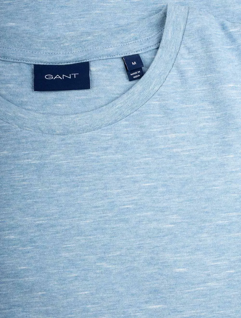 Marlierte Kurzarm-T-Shirt Wasserfallblau