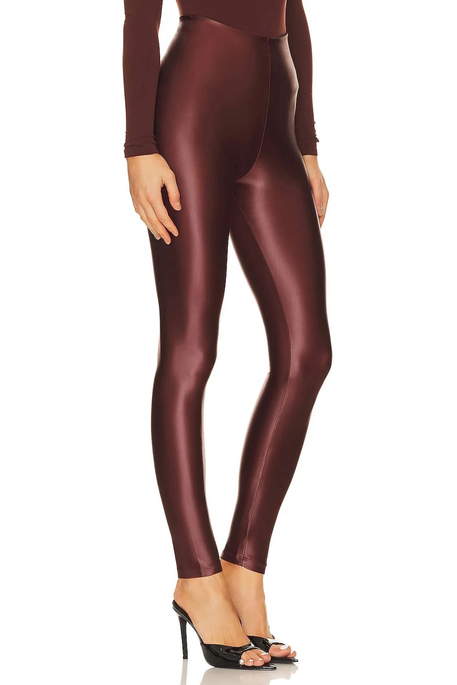 Matte Metallische Leggings In Kupfer