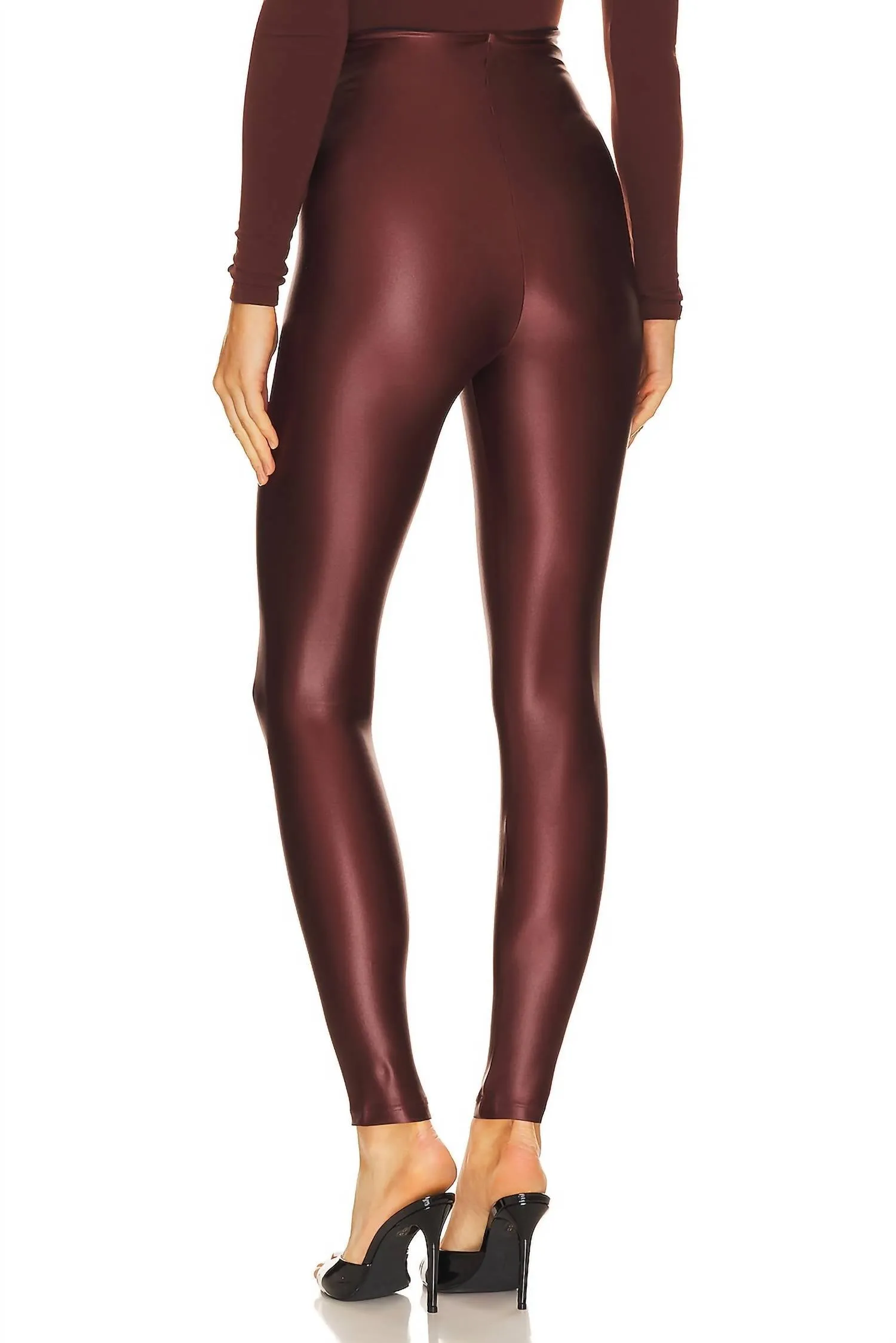 Matte Metallische Leggings In Kupfer