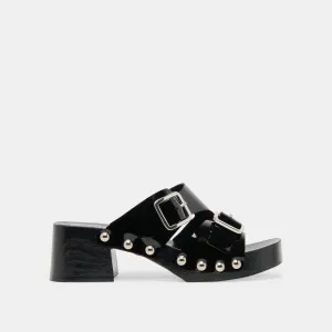 MELODY HEELS SCHWARZES LEDER
