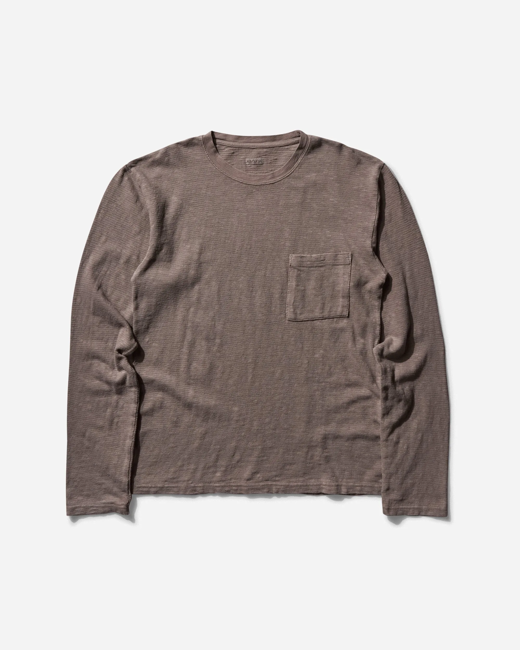 Herren Amuse Strick Langarm-T-Shirt mit Tasche Anthrazit