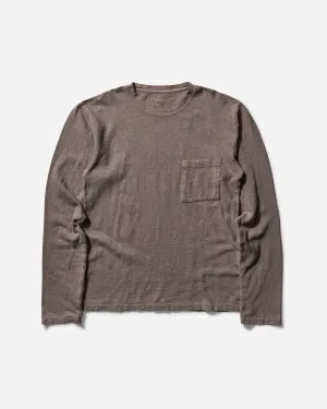 Herren Amuse Strick Langarm-T-Shirt mit Tasche Anthrazit