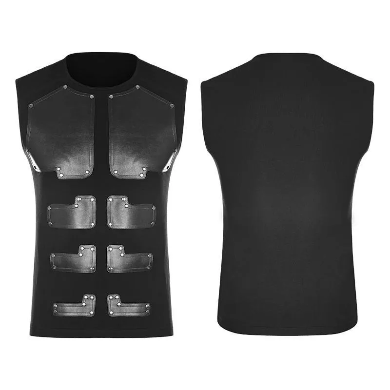 Herren Arrayed PU Deco Figurbetonter Ärmelloser T-Shirt