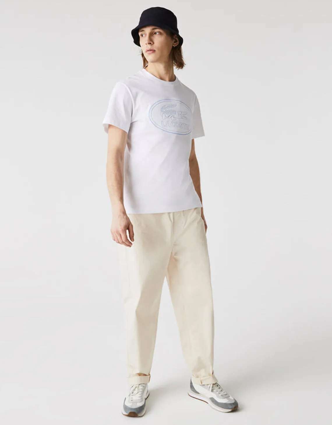 Herren Rundhals T-Shirt mit besticktem Logo aus Baumwolle Weiß Patagonia Kleidung