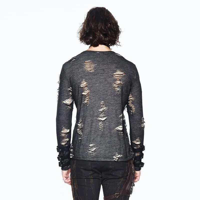 Herren T-Shirt mit Rundhalsausschnitt im Grunge-Goth-Stil