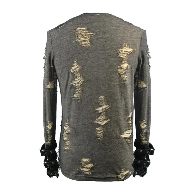 Herren T-Shirt mit Rundhalsausschnitt im Grunge-Goth-Stil