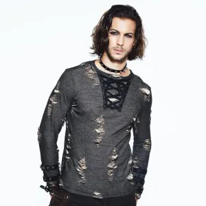 Herren T-Shirt mit Rundhalsausschnitt im Grunge-Goth-Stil