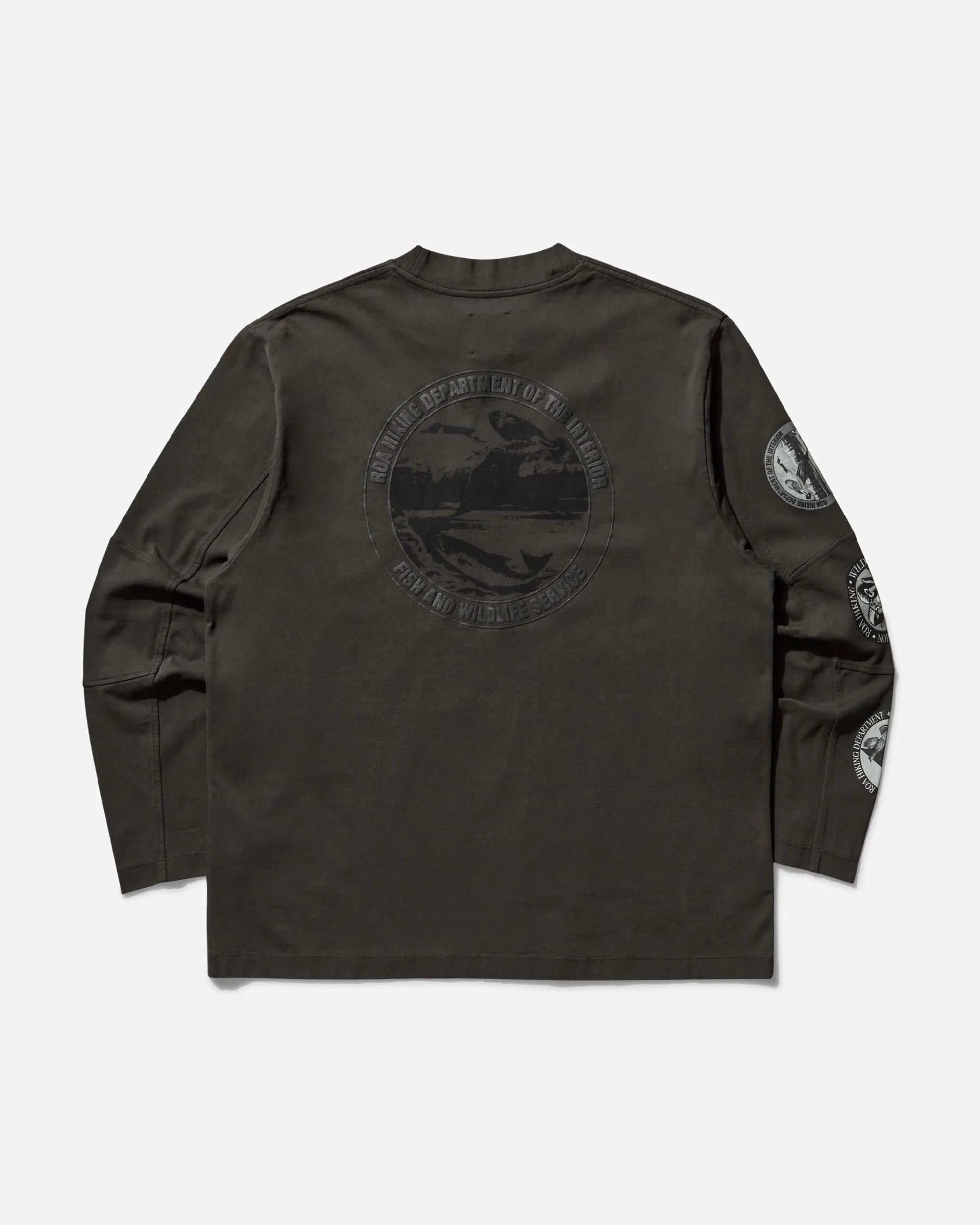 Langarm T-Shirt für Herren Schwarz-Olive