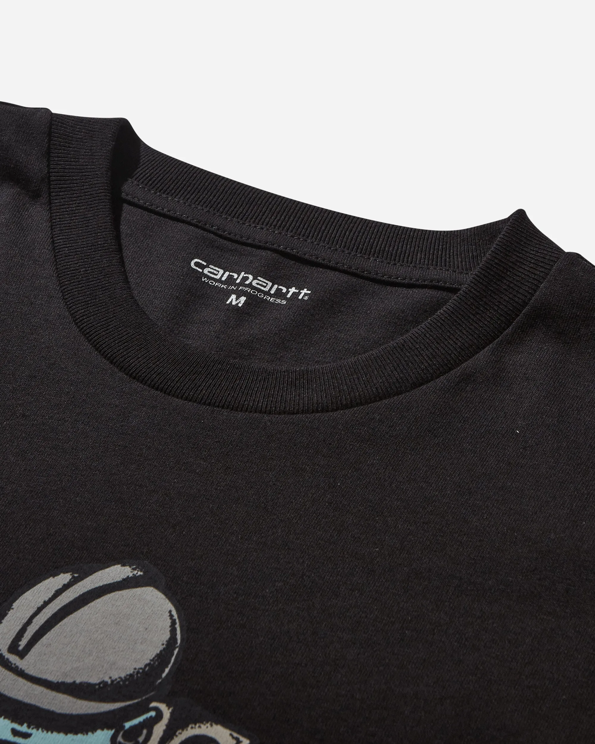 Herren Drill Boy Langarm T-Shirt Schwarz