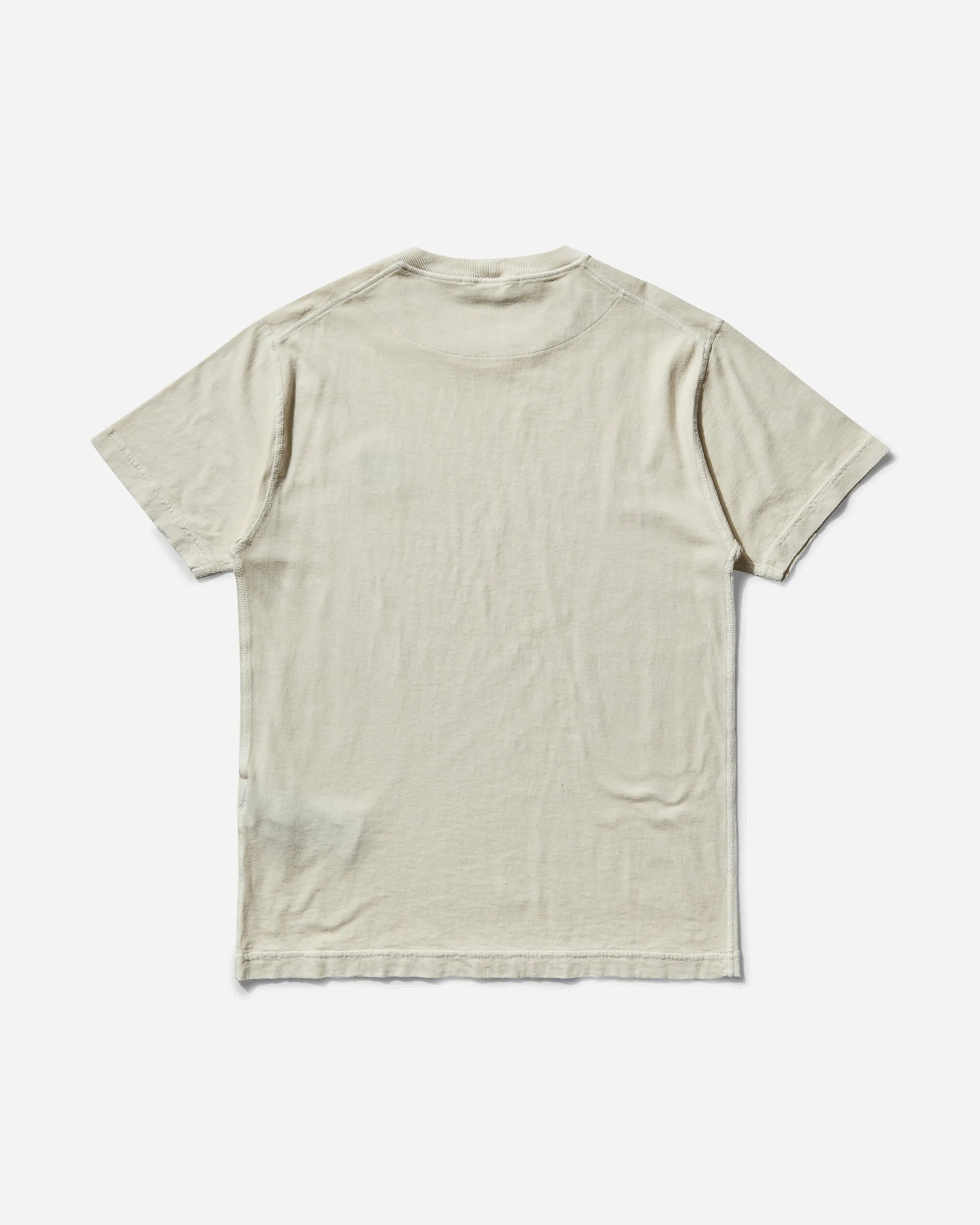 Herren Logo T-Shirt in Elfenbein mit Garment-Dyed-Optik