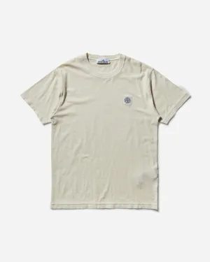 Herren Logo T-Shirt in Elfenbein mit Garment-Dyed-Optik