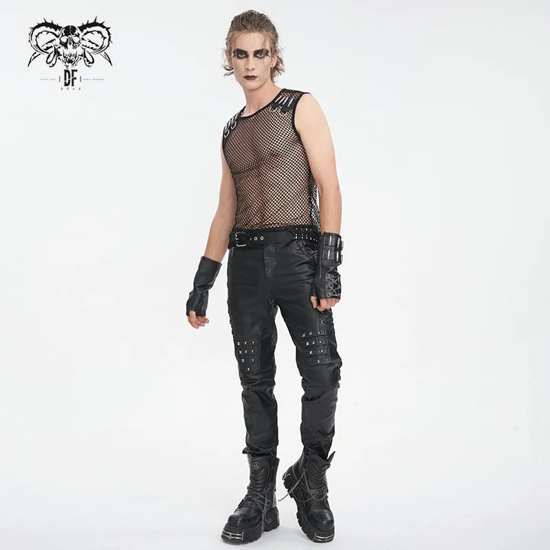 Herren Gothic Bullet Durchsichtiges Mesh Tanktop