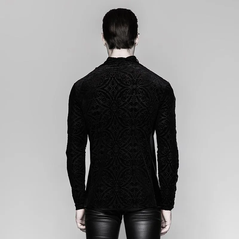Herren Gothic Blumen Langarmhemd