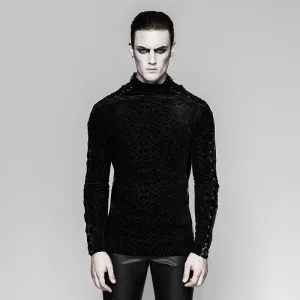 Herren Gothic Blumen Langarmhemd