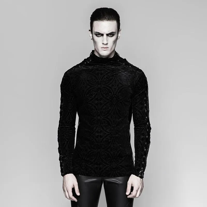 Herren Gothic Blumen Langarmhemd