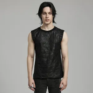 Herren Gothic Grunge Zerrissenes Ösen-Tanktop