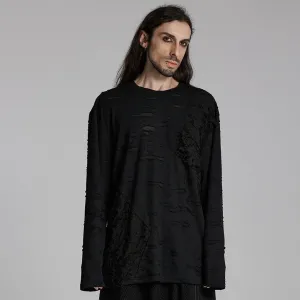 Herren Gothic Zerrissenes Mesh-Shirt
