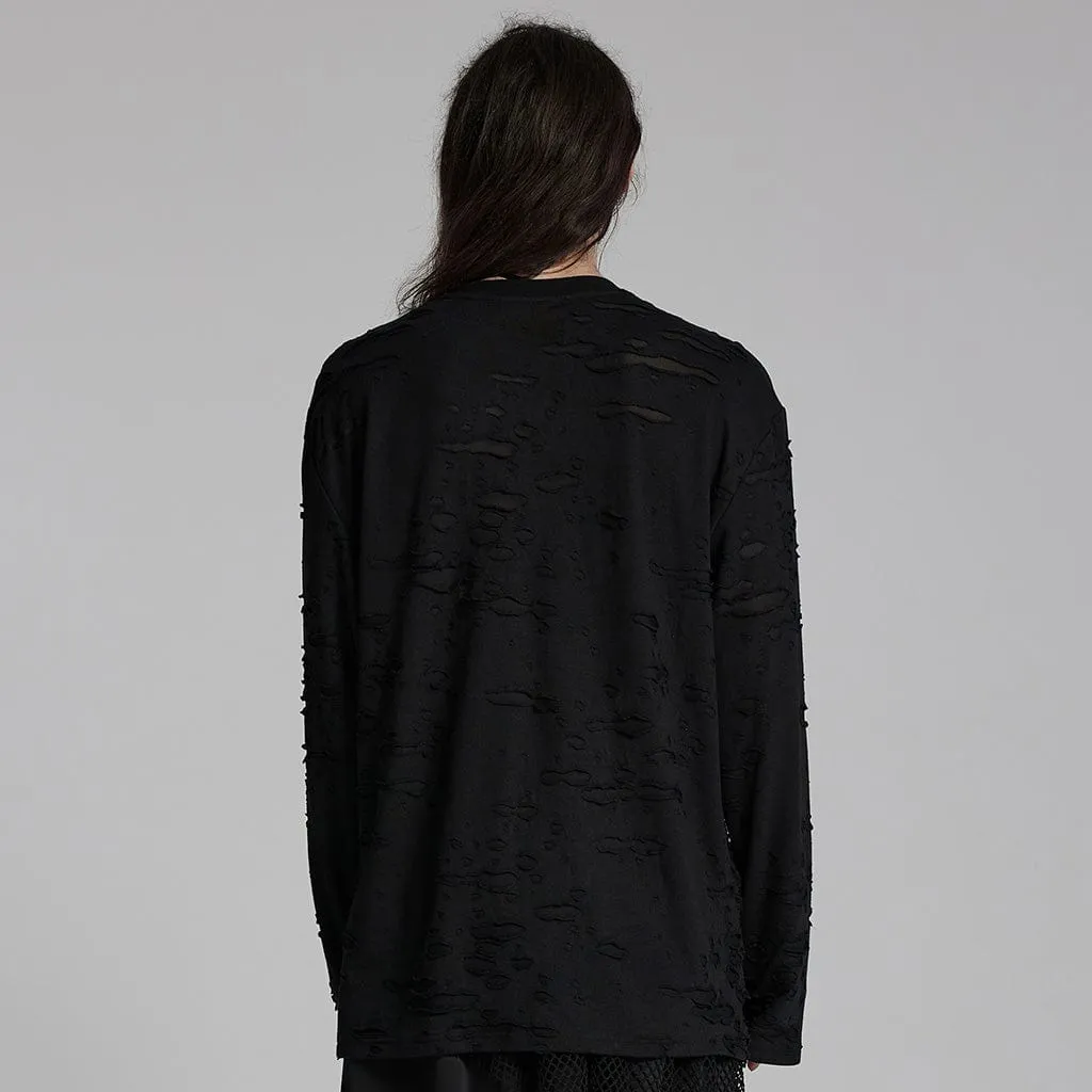 Herren Gothic Zerrissenes Mesh-Shirt