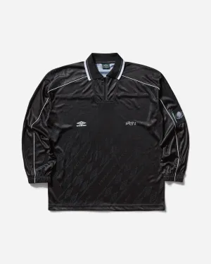 Herren Langarm Polo mit Aufdruck Schwarz