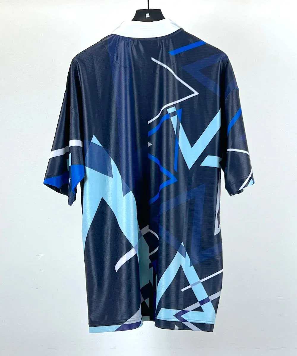 Herren Polo mit Dreiecks-Print Marineblau