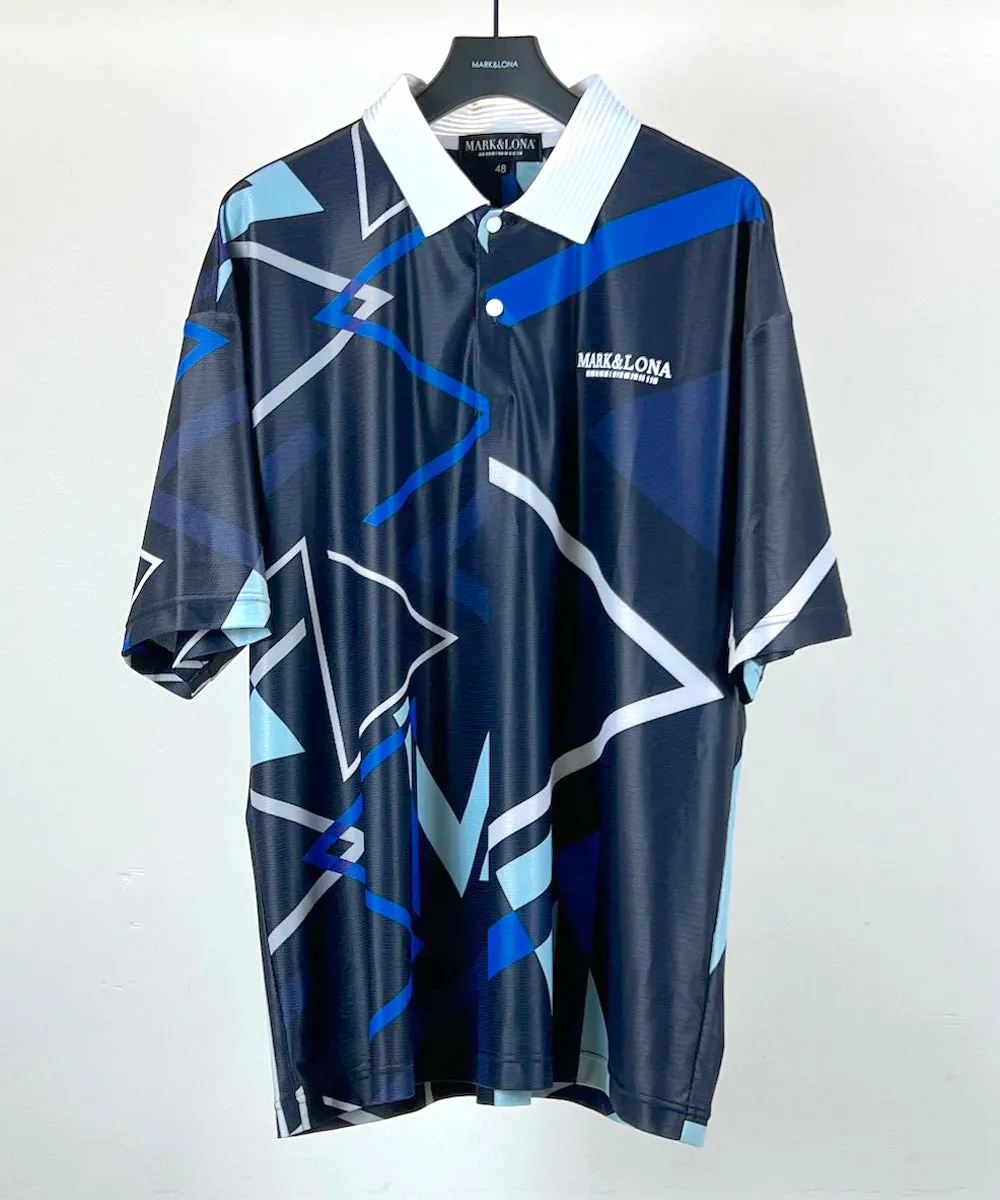 Herren Polo mit Dreiecks-Print Marineblau