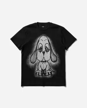 Herzen-Augen-Pupillen Rippen T-Shirt Schwarz für Herren