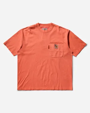 Herren INVINCIBLE Pigmentgefärbtes T-Shirt Garnelenfarbe