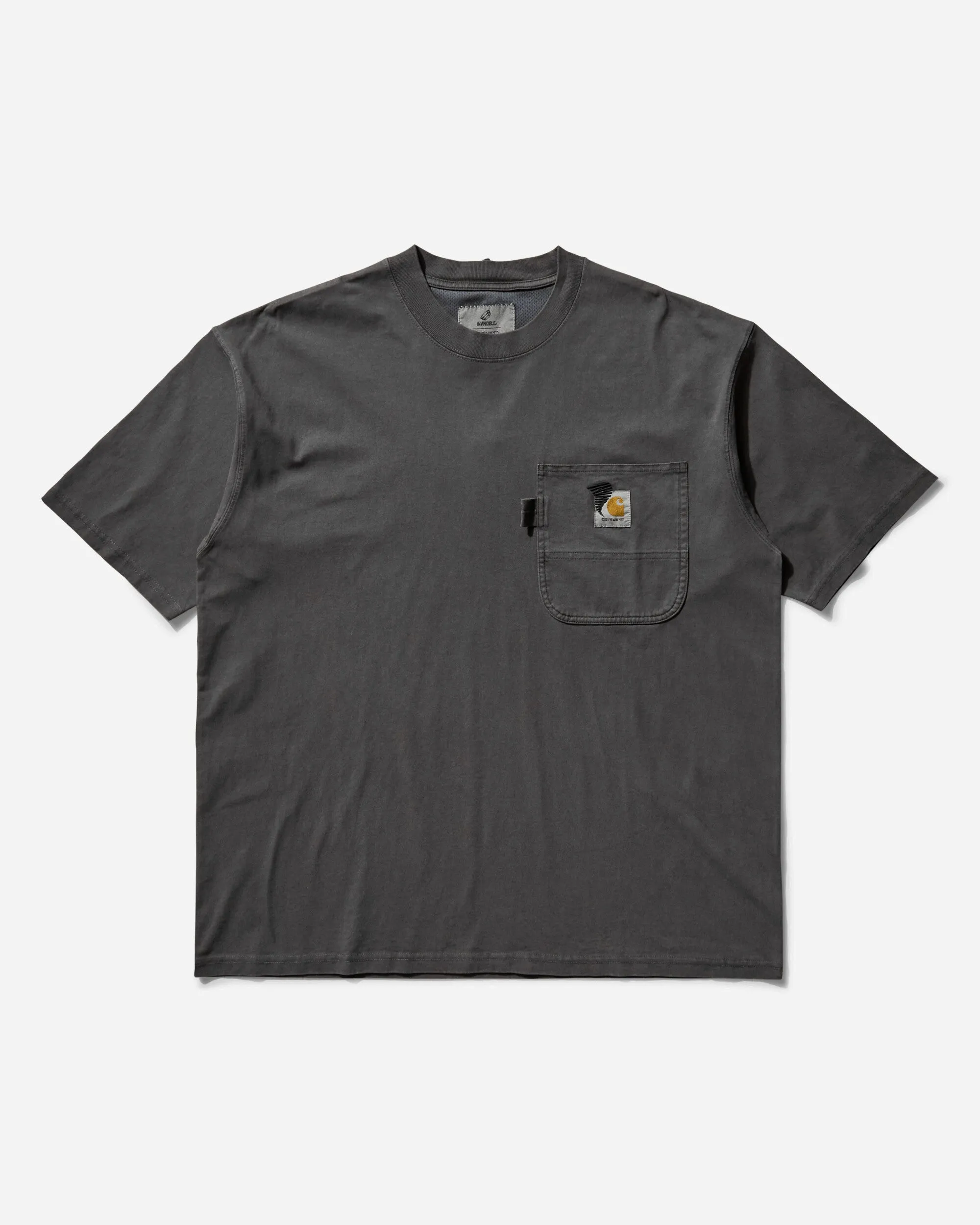 Herren INVINCIBLE Pigmentgefärbtes T-Shirt Ruß
