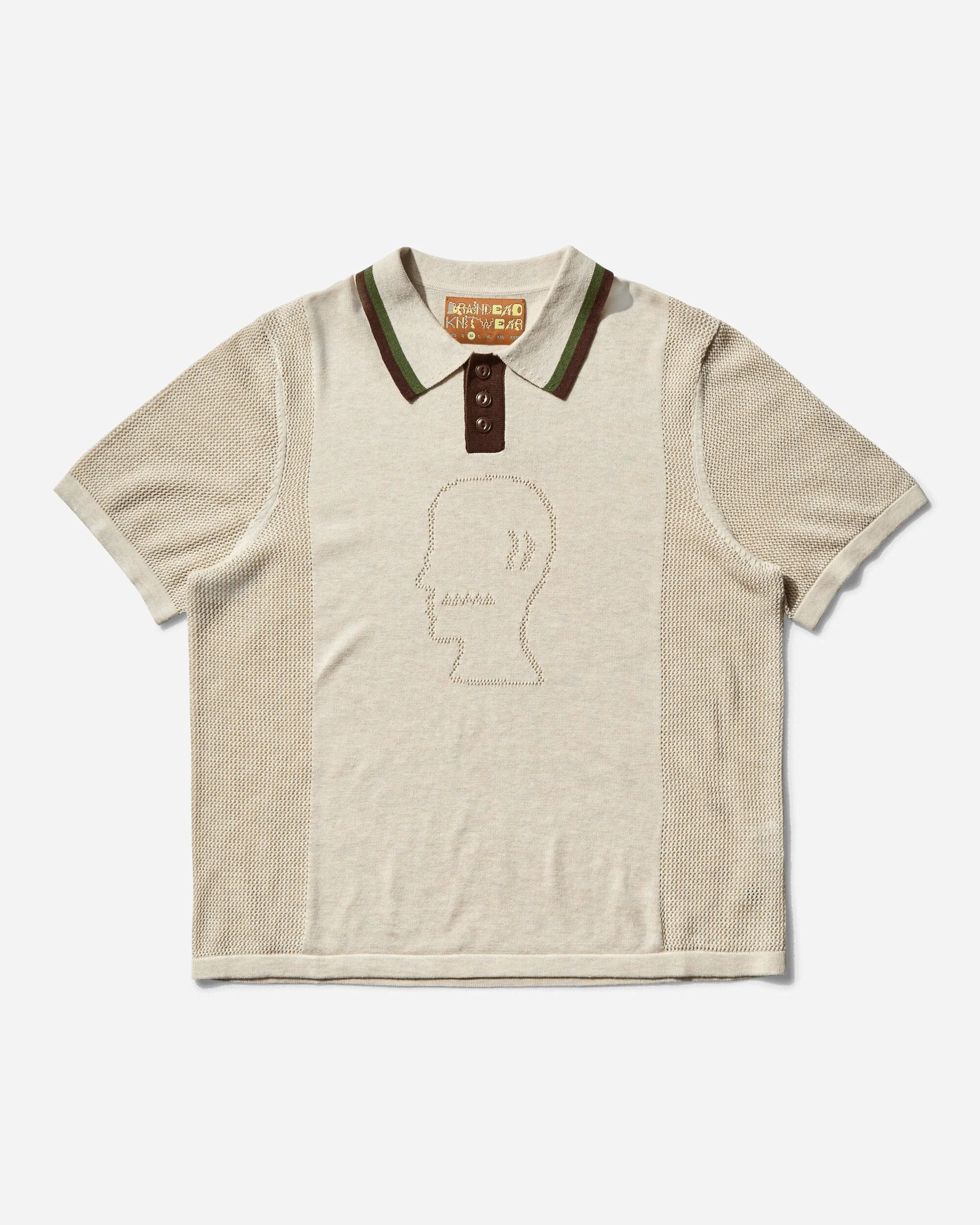 Herren Logo Head Pointelle Polo Natur