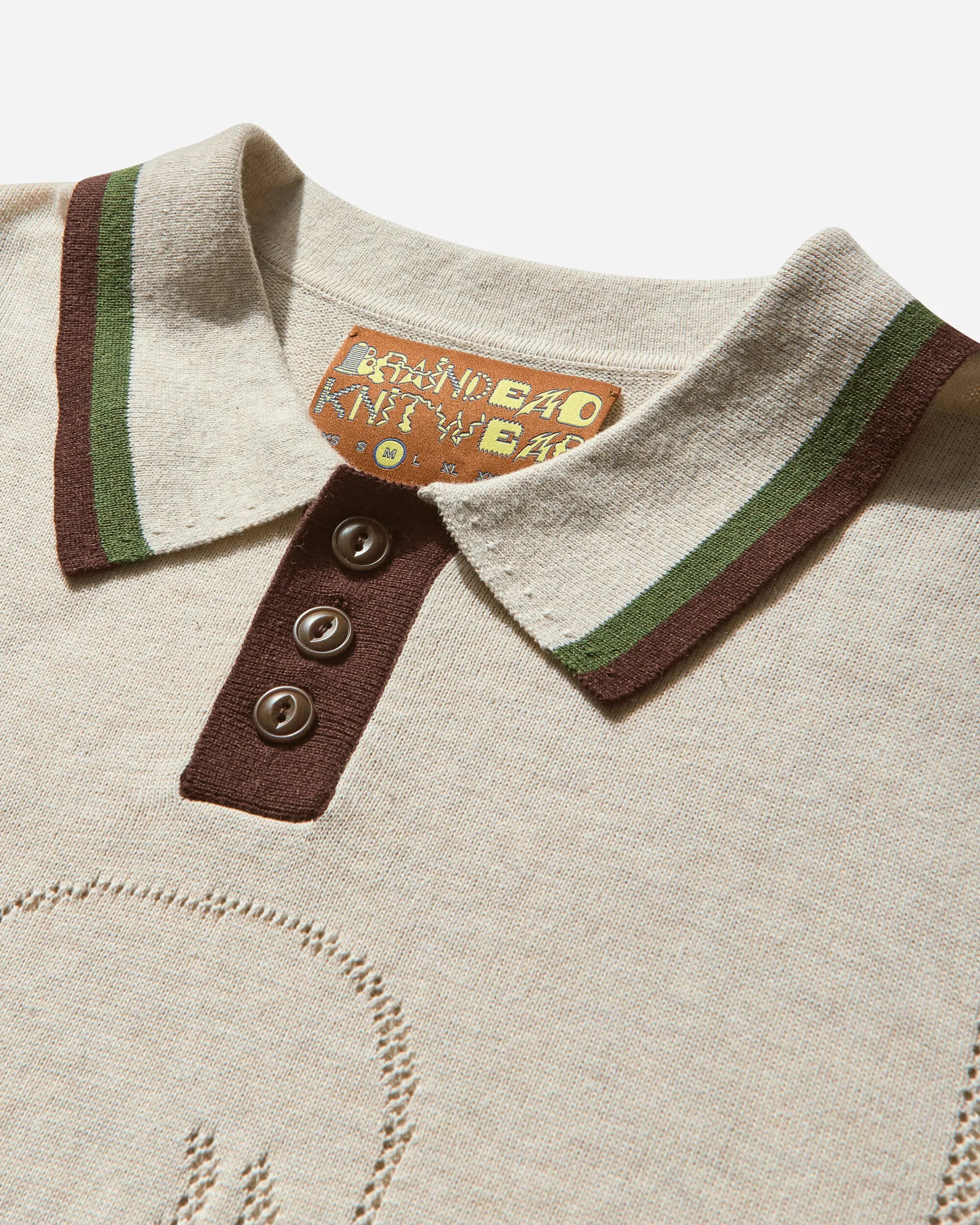 Herren Logo Head Pointelle Polo Natur