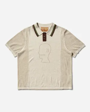 Herren Logo Head Pointelle Polo Natur