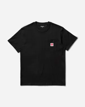 Herren T-Shirt mit Brusttasche in Schwarz