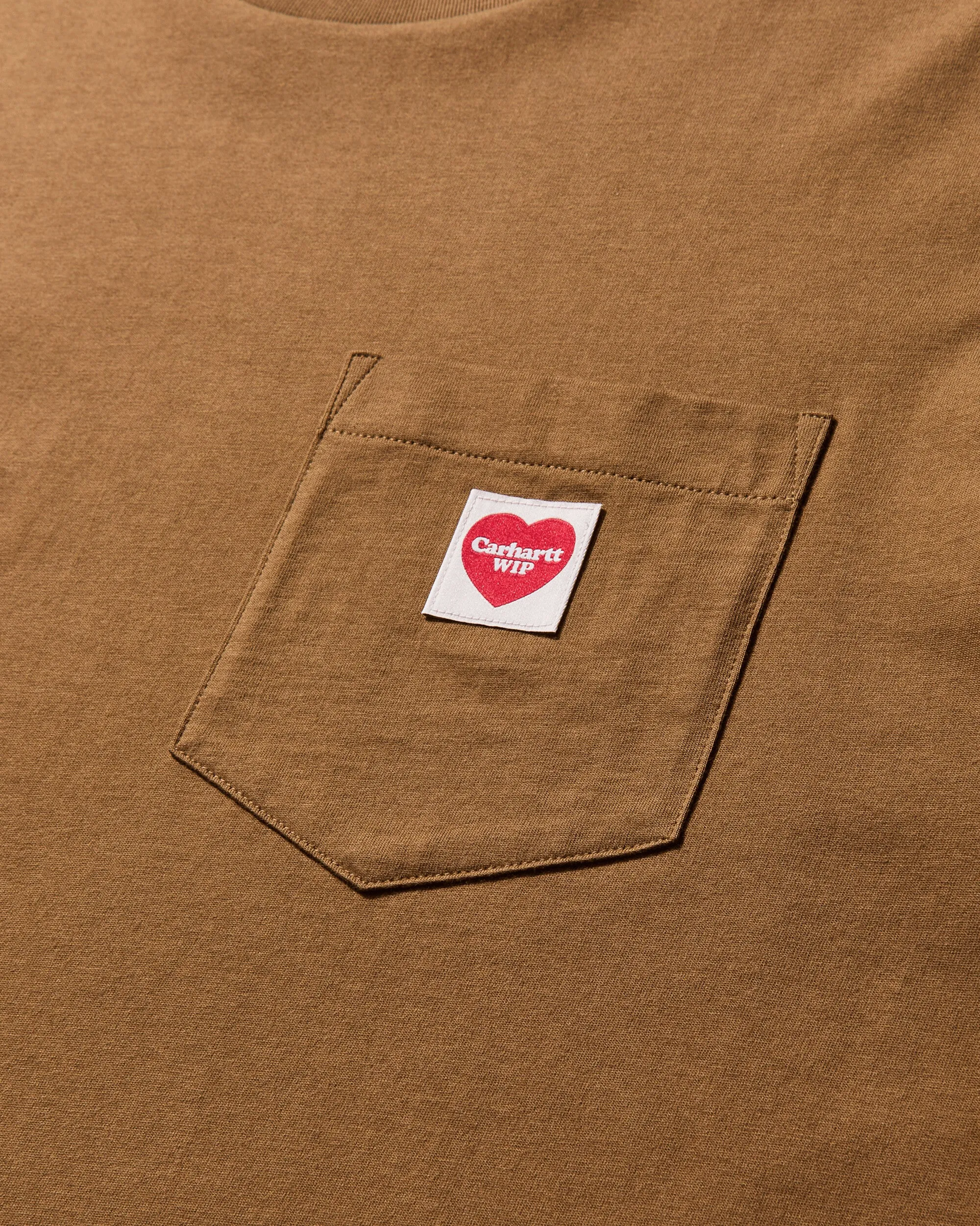 Herren T-Shirt mit Herz-Tasche Hamilton Braun