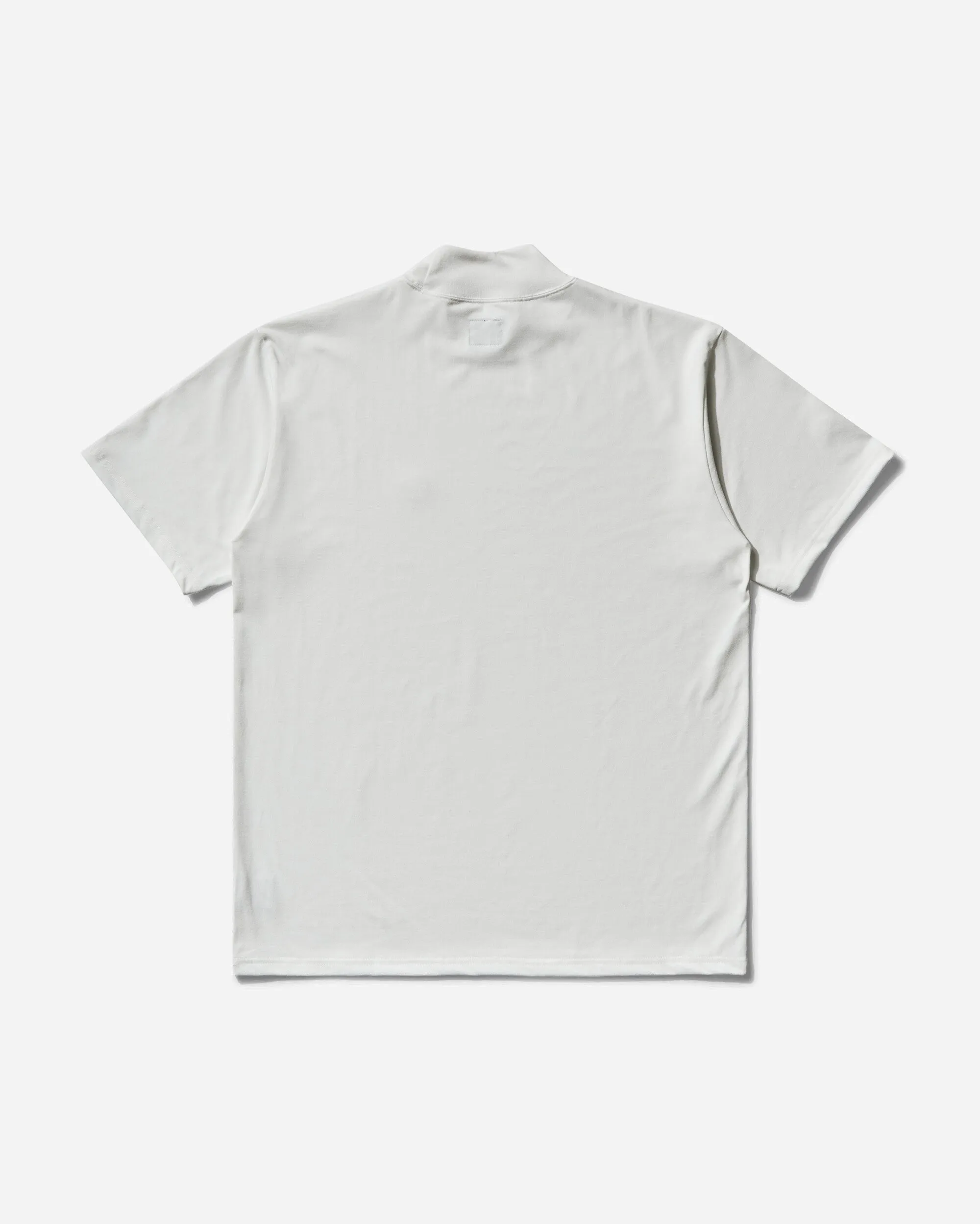 Herren Poly-Jersey Mock Neck T-Shirt Weiß
