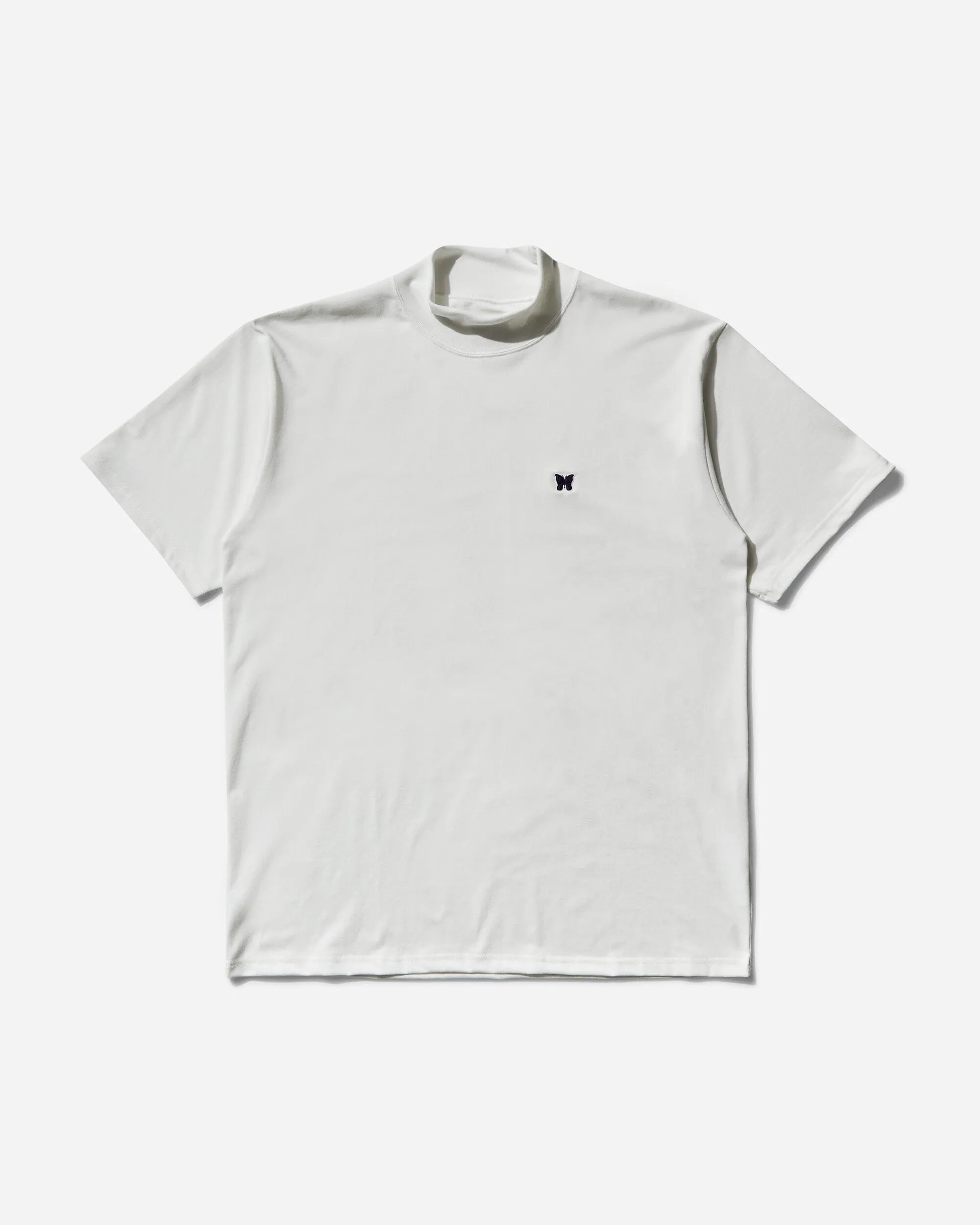 Herren Poly-Jersey Mock Neck T-Shirt Weiß
