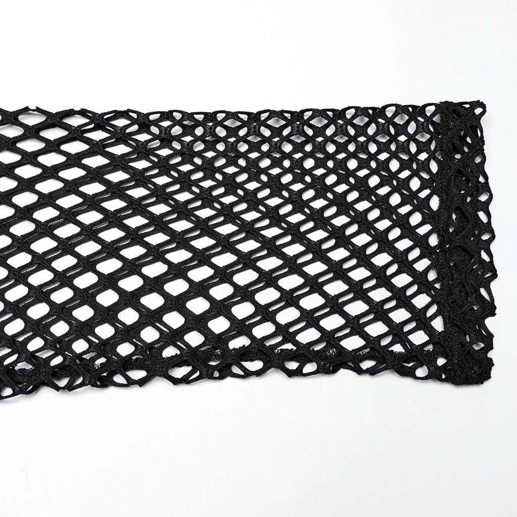 Herren Punk Mesh Zerrissenes T-Shirt