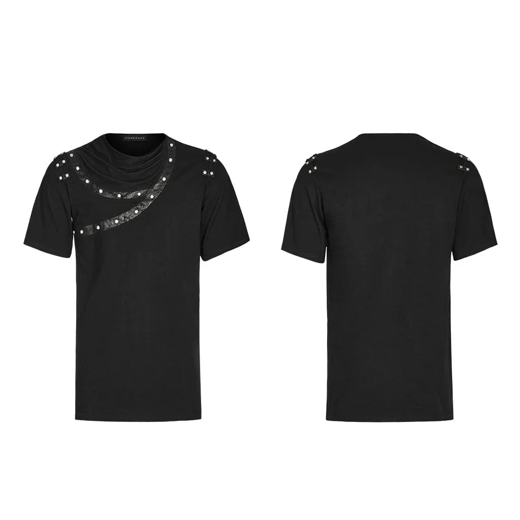 Herren-Punk-T-Shirt mit Rüschenkragen