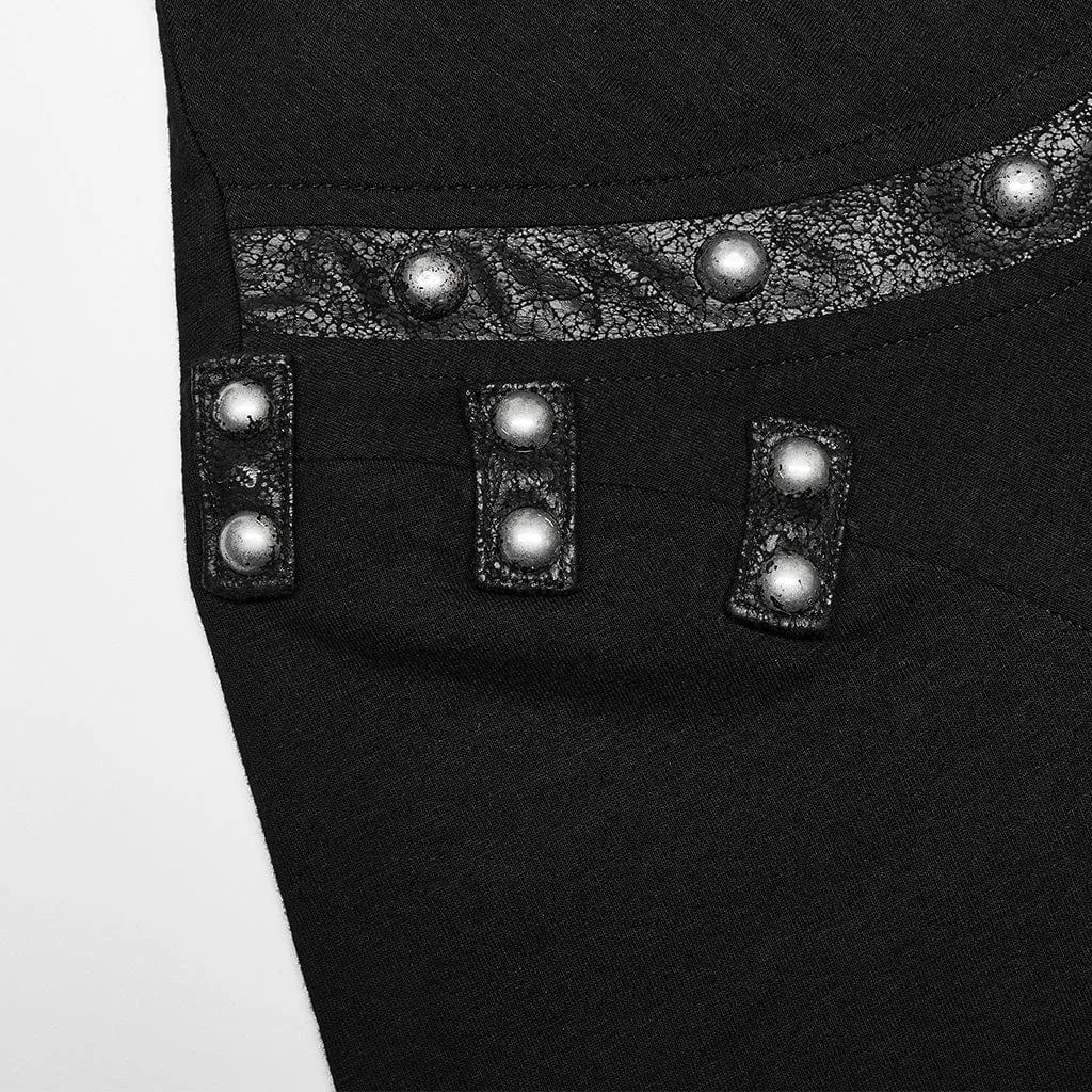 Herren-Punk-T-Shirt mit Rüschenkragen
