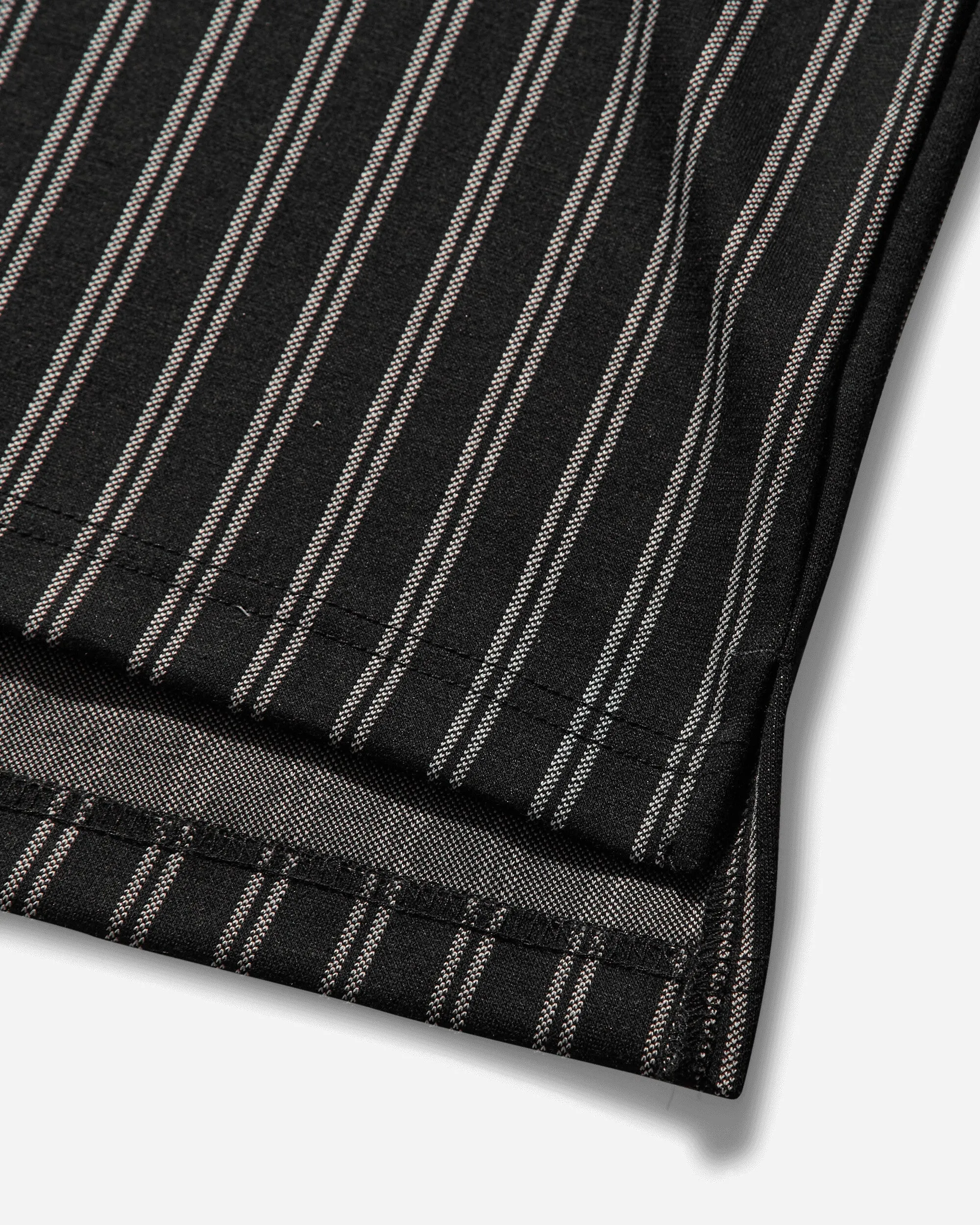 Herren Rippen-Langarm-Polo Schwarz